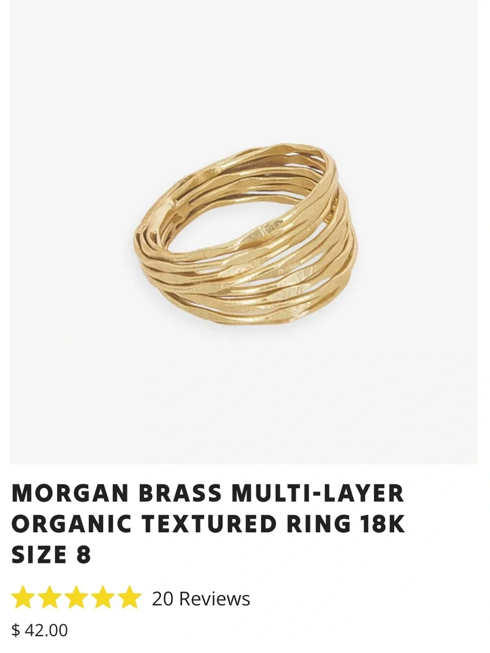 Organic Multi-Band Textured Ring — Gold